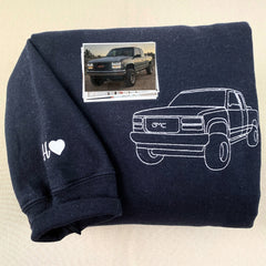 Custom Embroidered Car Sweatshirt or Hoodie, Anniversary Gifts for Car Boyfriend