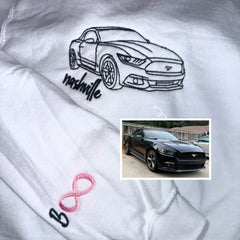 Custom Embroidered Car Sweatshirt or Hoodie, Anniversary Gifts for Car Boyfriend