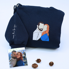 Custom Sweater or Hoodie with Picture, Embroidered Valentine's Day Gifts for Couples