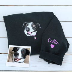 TOOOAI® Custom Embroidered Pet Hoodie - Pet Photo + Name