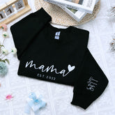 Mama Heart Sweatshirt or Hoodie, Custom Embroidered Mother's Day Gift for Mama