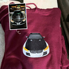 Custom Embroidered Car Sweatshirt or Hoodie, Anniversary Gifts for Car Boyfriend