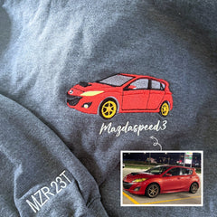 Custom Embroidered Car Sweatshirt or Hoodie, Anniversary Gifts for Car Boyfriend