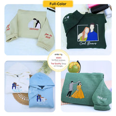 Custom Sweater or Hoodie with Picture, Embroidered Valentine's Day Gifts for Couples