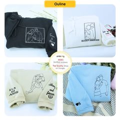 Custom Sweater or Hoodie with Picture, Embroidered Valentine's Day Gifts for Couples