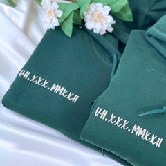 Cute Valentines Day Sweatshirt or Hoodie with Roman Numerals, Custom Embroidered Gift Ideas For Couples