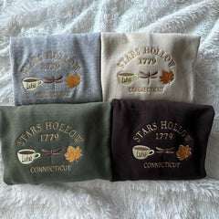 Fall Embroidered Sweatshirt, Sweatshirt Stars Hollow