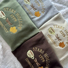 Fall Embroidered Sweatshirt, Sweatshirt Stars Hollow