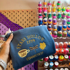 Fall Embroidered Sweatshirt, Sweatshirt Stars Hollow