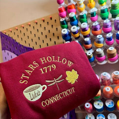 Fall Embroidered Sweatshirt, Sweatshirt Stars Hollow