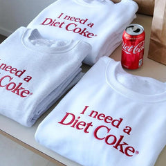 Embroidered I Need a Diet Coke Sweatshirt