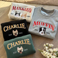 TOOOAI® Custom Embroidered Pet Hoodie - Pet Photo + Name