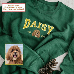 TOOOAI® Custom Embroidered Pet Hoodie - Pet Photo + Name