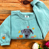 Comfort Colors Custom Embroidered Halloween Dog Portrait T-Shirt or Sweatshirt