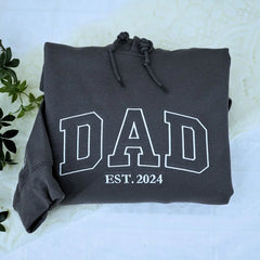 Custom Dad Est Year Sweatshirt / Hoodie with Embroidered Names of Child