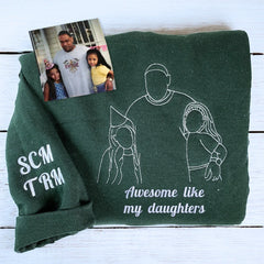 Personalized Papa Life T-Shirt with Embroidered Photo – Meaningful First Father's Day Gift - New Dad Sweatshirt or Hoodie
