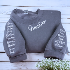 I Wear My Heart On My Sleeve Sweatshirt or Hoodie, Custom Embroidered Gift for Mom