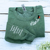 Mimi Sweatshirt with GrandKids Names on Sleeve, Custom Embroidered Gift for Mimi