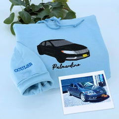 Custom Embroidered Car Hoodie, Sweatshirt, Personalized Car Gifts for Him