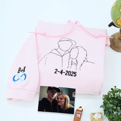 Custom Sweater or Hoodie with Picture, Embroidered Valentine's Day Gifts for Couples