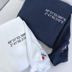 Custom Location Coordinates Sweatshirt or Hoodie, Gifts for Long Distance Relationships