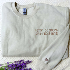 Custom Location Coordinates Sweatshirt or Hoodie, Gifts for Long Distance Relationships