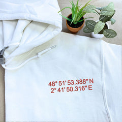 Custom Location Coordinates Sweatshirt or Hoodie, Gifts for Long Distance Relationships