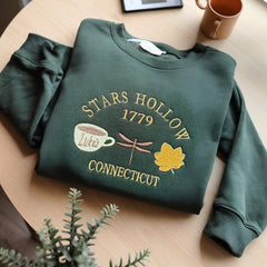 Fall Embroidered Sweatshirt, Sweatshirt Stars Hollow