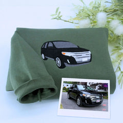 Custom Embroidered Car Hoodie, Sweatshirt, Personalized Car Gifts for Him