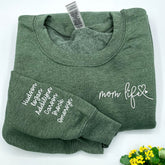 Mom Life Sweatshirt or Hoodie, Embroidered Gift For Mom from Kids