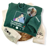 Photo Music Player Sweatshirt or Hoodie, Custom Embroidered Unique Gift Ideas For Couples