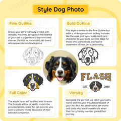 Custom Portrait Dog from Photo Embroidered Sweatshirt, Hoodie