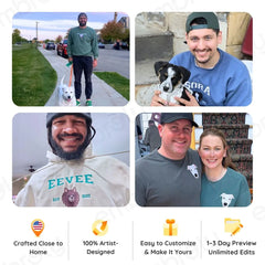 Personalized Dog Dad Hoodie or Sweatshirt with Embroidered Dog Portrait Photo