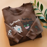 Embroidered Toothless & Toothpaste Sweatshirt, How To Drive Your Dragon Shirt, Funny Dragon Embroidered Hoodie, Gifts for Cartoon Lover
