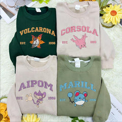 Anime Embroidered Sweatshirt, Custom Anime Poke Embroidered Sweatshirt, Anime Sweatshirt, Best Gift, Anime Poke, Anime Gift For Him