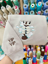 Yipyip hugging Clouds Embroidered Sweatshirt, Cartoon Character Embroidered Shirt, Anime Embroidery Sweatshirt, Anime Gifts for Fans