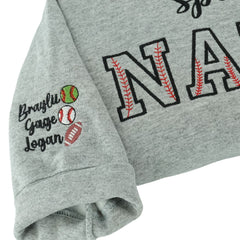 Baseball Nana Sweatshirt, Custom Embroidered Gifts for Sport Nana
