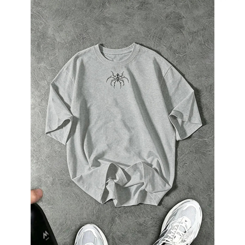 Minimal Line‑Art Spider Chest Print T‑Shirt Sweatshirt Hoodie