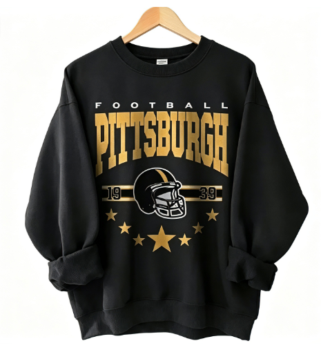 Vintage City Football Crewneck Sweatshirt, Retro Helmet Graphic Unisex Pullover for Game Day Tailgate