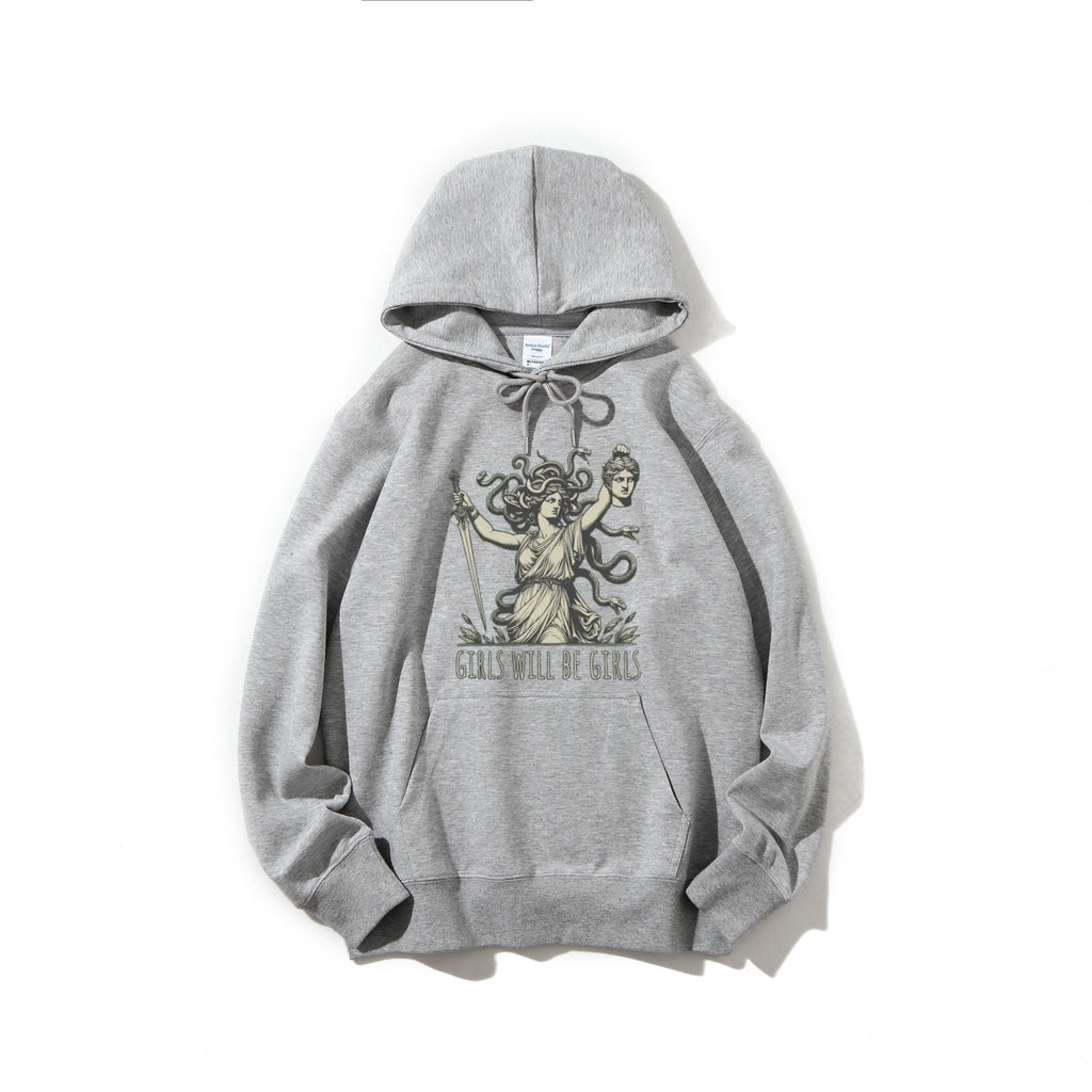 Trendy Medusa With The Head of Perseus Girl Power Shirt Short-Sleeve Hooded Sweatshirt Bestseller
