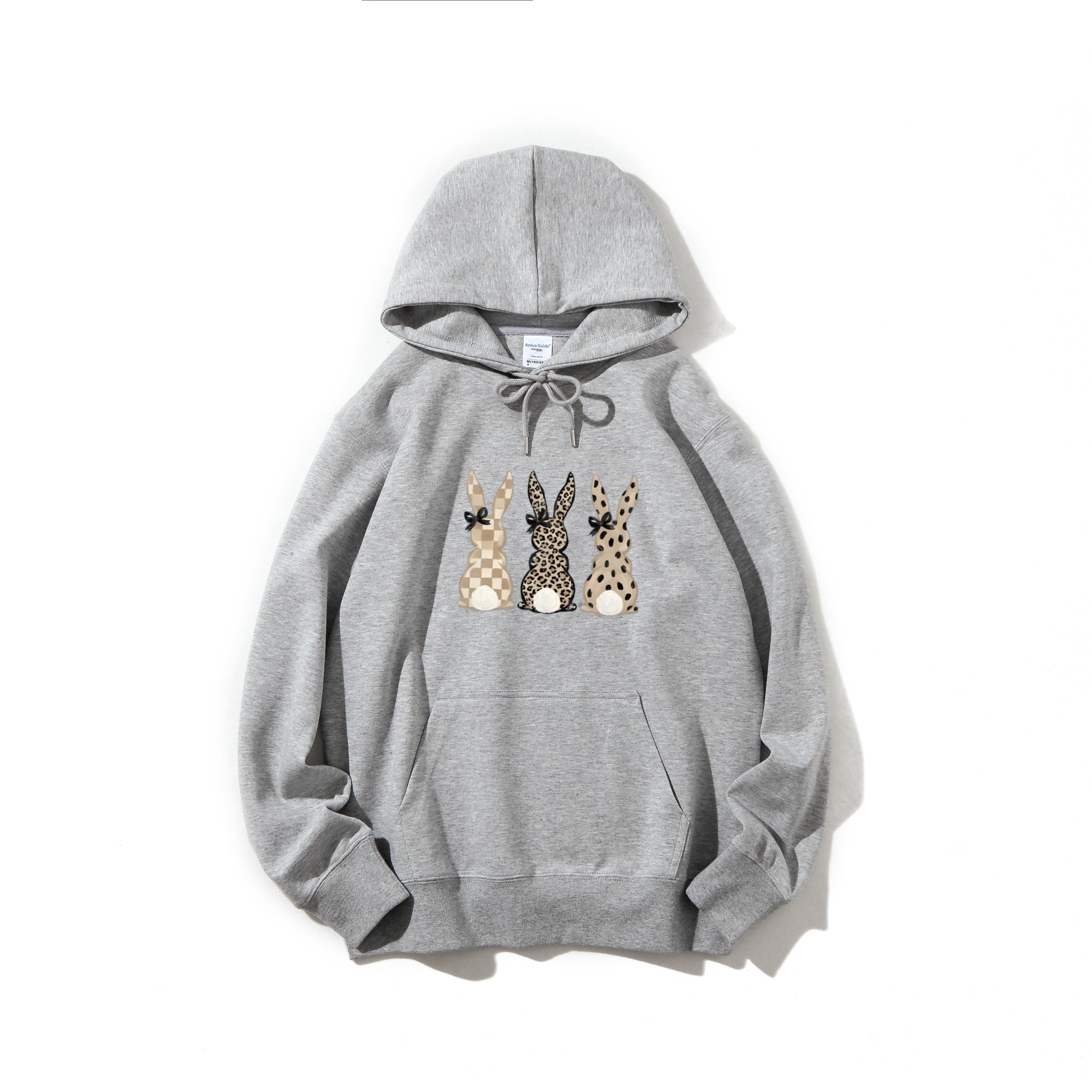 Three Cute Rabbits Short-Sleeve Hooded Sweatshirt - Holiday Gift
