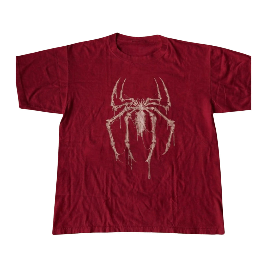 Gothic Skeleton Spider Vintage Wash T-Shirt Sweatshirt Hoodie
