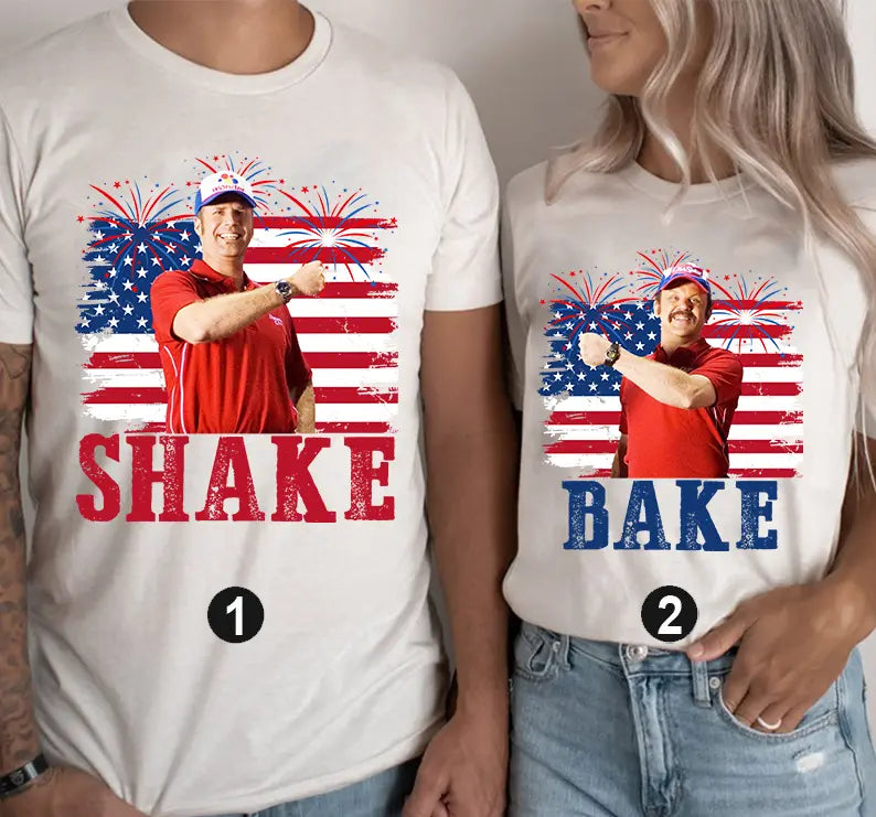🇺🇸 SHAKE & BAKE Patriotic Matching Tees Sweatshirt hoodie Perfect Couple Shirts For 4th Of July!