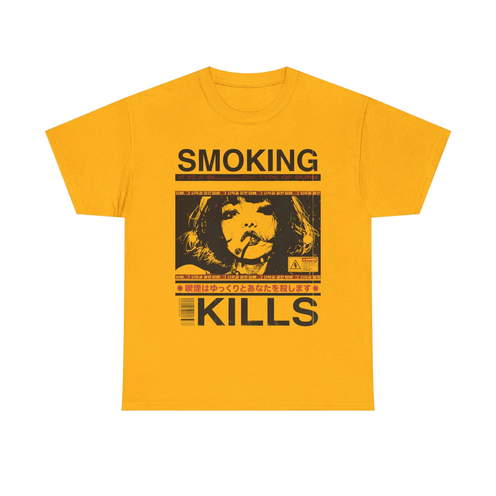 Vintage Distressed Asian Street Art Graphic Crew Neck Tee