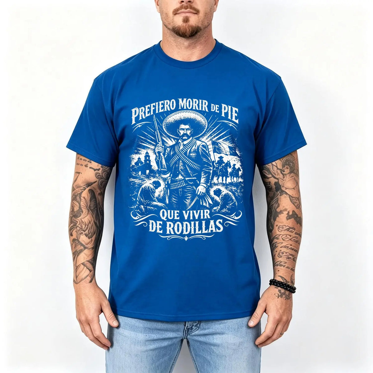 Prefiero Morir De Pie Que Vivir De Rodillas Men’s Graphic T‑Shirt Sweatshirt Hoodie