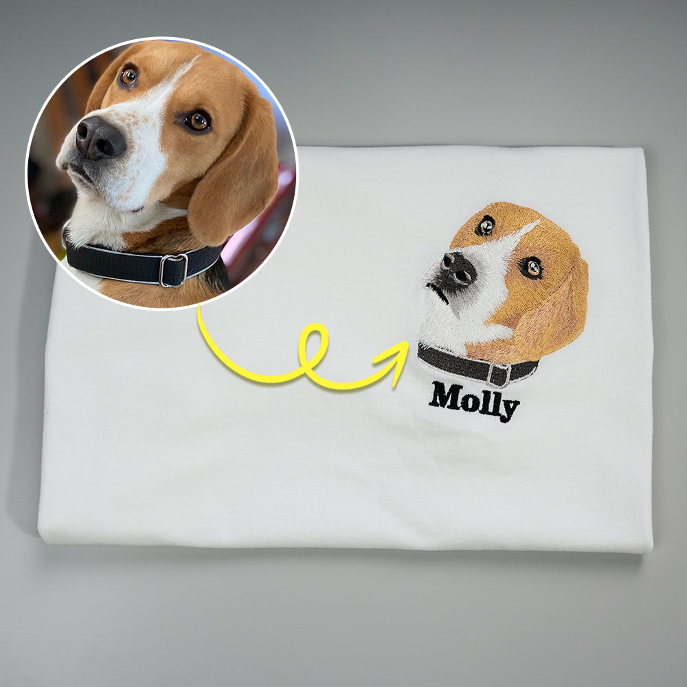 Personalized Pet Portrait Embroidered Sweatshirt