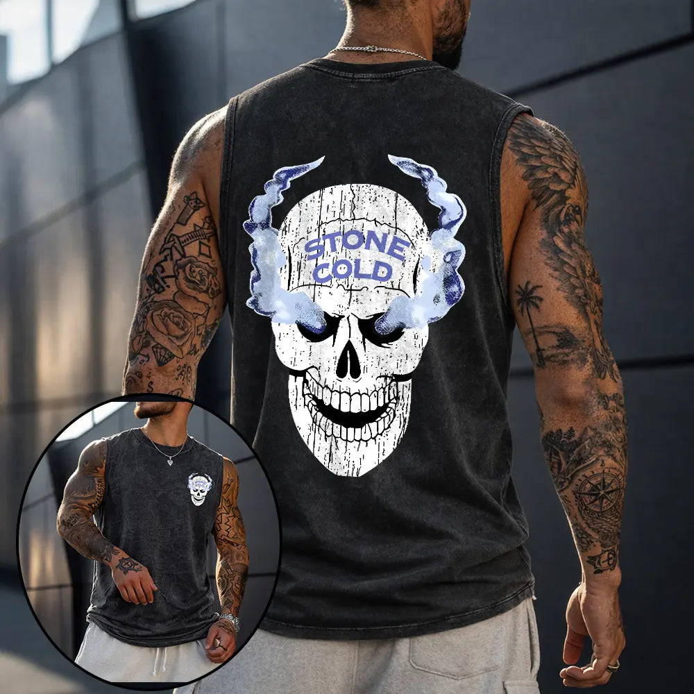 Stone Cold Skull Vintage Washed Men’s Sleeveless Tank Top