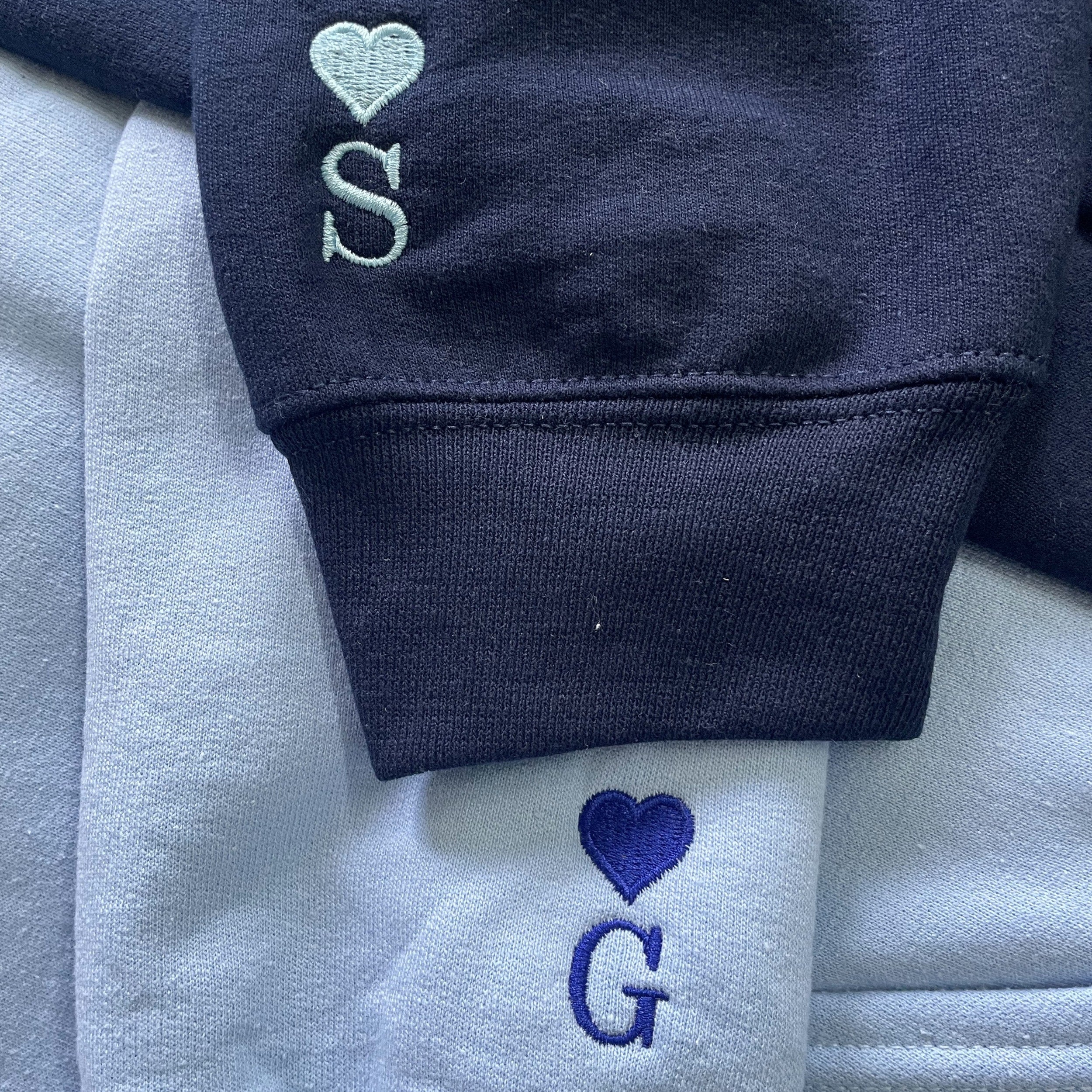 Matching Sweatshirt For Couple, Custom Embroidered Anime Cat Crewneck, Anniversary Gift For Couple