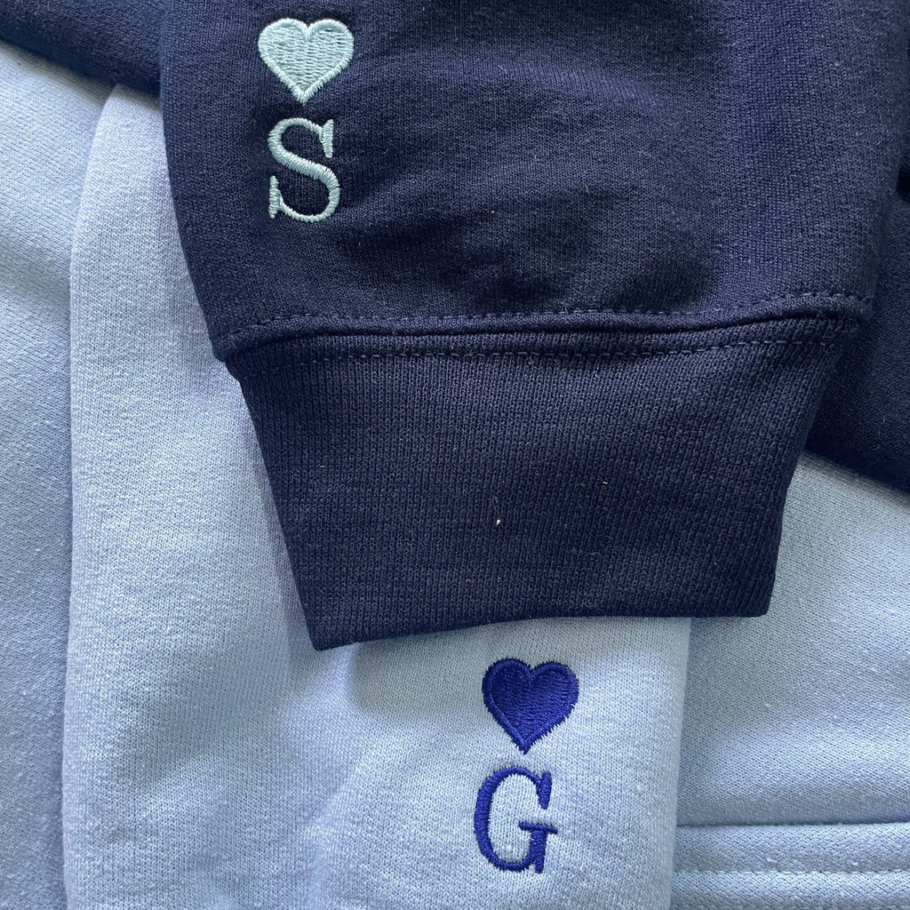 Matching Sweatshirt For Couple, Custom Embroidered Anime Cat Crewneck, Anniversary Gift For Couple