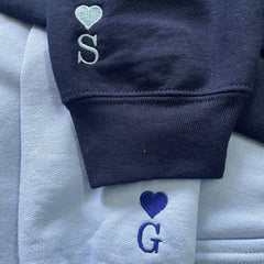 Matching Sweatshirt For Couple, Custom Embroidered Anime Cat Crewneck, Anniversary Gift For Couple